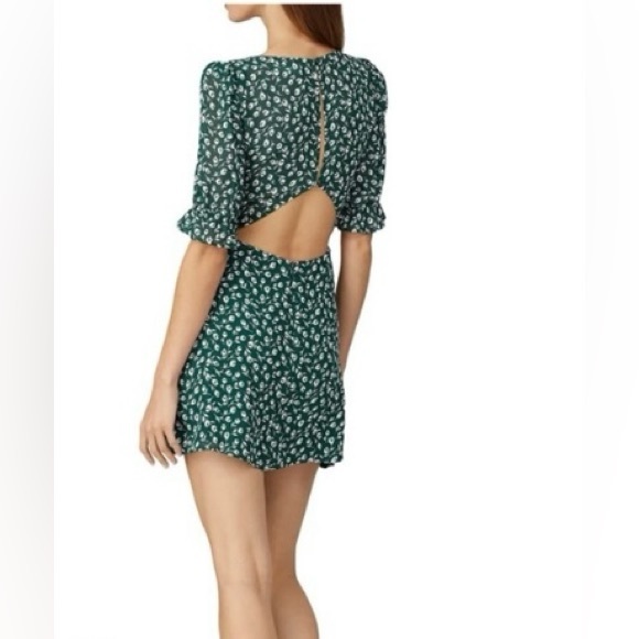 Reformation | Brielle Mini Dress Green Floral | 4 - Picture 3 of 9